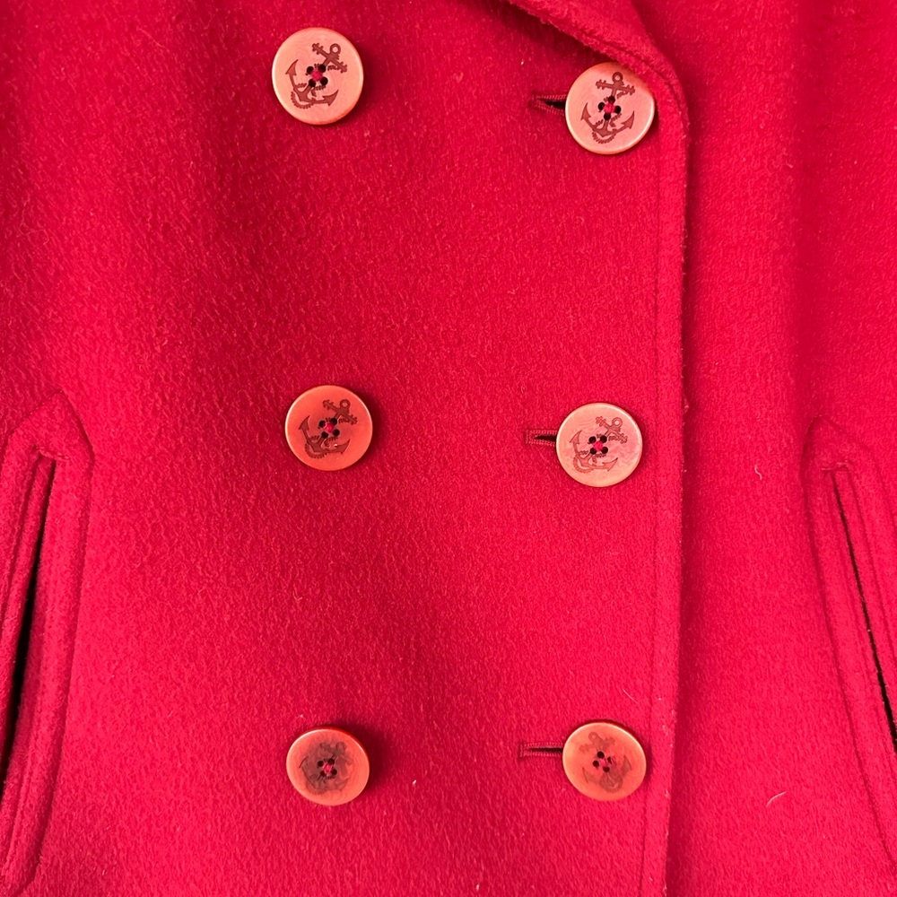 LL Bean Women’s Lambswool Red Thinsulate Insulated Peacoat Size 6P - Picture 6 of 8
